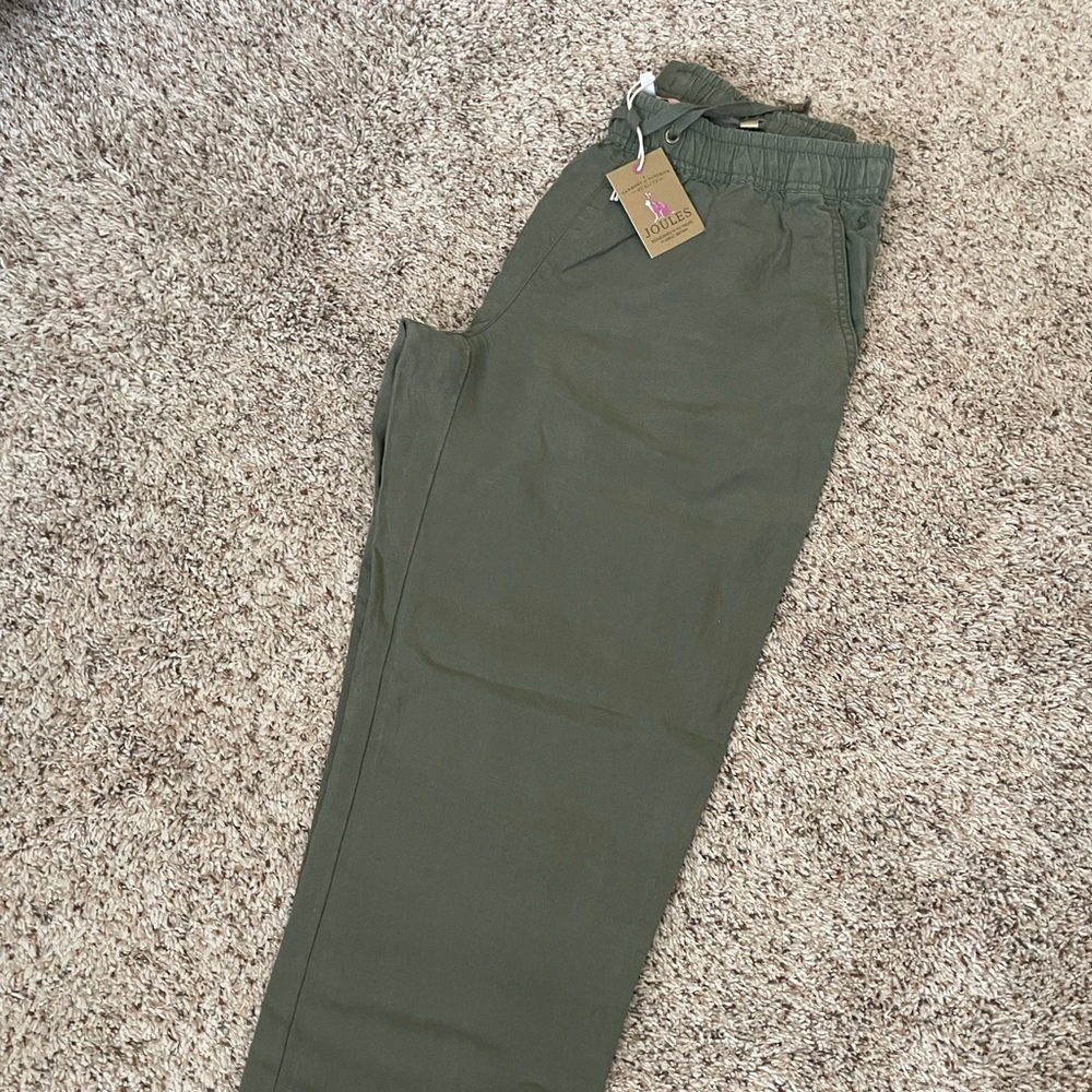 Seaweed Cecelia Linen-Blend Crop Pants - Size Medium - Picture 3 of 4